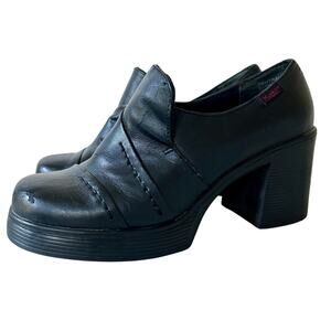 Vintage Mudd Chunky platform loafers faux leather goth grunge 90s Y2K Emo 7.5